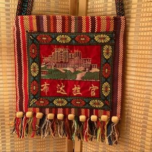 Floral Beaded Crossbody Bag